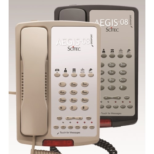 Aegis T5-08 Two-Line Telephone with Speakerphone, Black